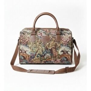 Hampshire Vintage Travel Bag Tapestry Horses Floral Colorful Shoulder Strap